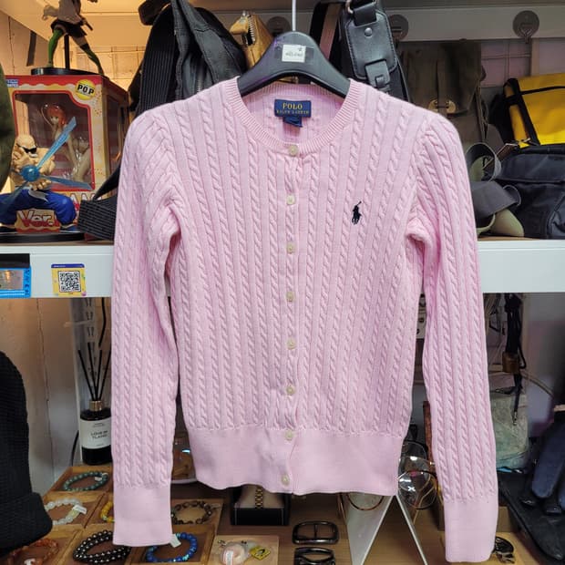 Polo 폴로 랄프로렌 꽈배기 가디건 핑크