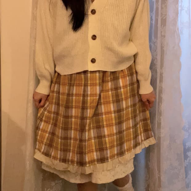 빈티지 너드 모리 체크 원피스 코디 세트