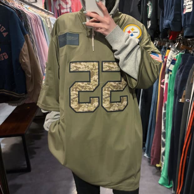 [IM] NIKE x NFL 피츠버그 스틸러스 밀리터리 풋볼 져지 카키