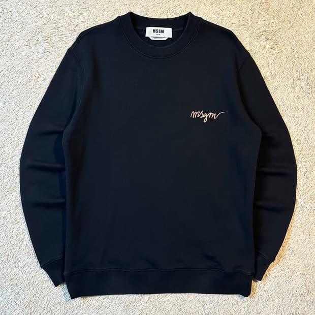 엠에스지엠 MSGM 스몰 자수로고 맨투맨 블랙
