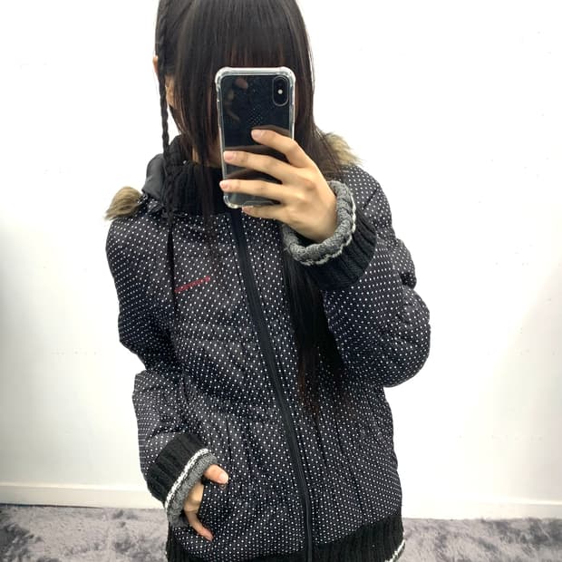 컨버스 퍼후드 도트 패딩