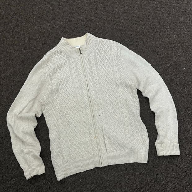 L)simple life 빈티지 케이블 풀집업 스웨터