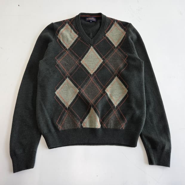 브룩스브라더스 아가일 울 니트 카키M