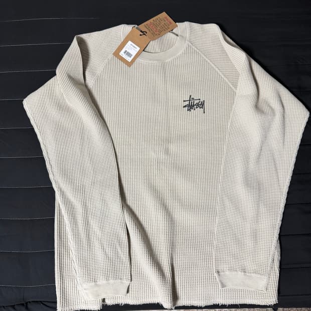 스투시 래글런 써멀 롱슬리브 크루 본