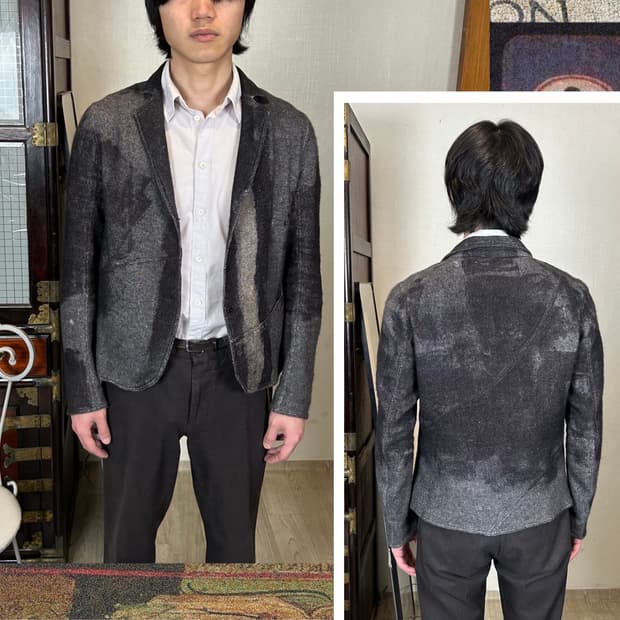 루시아나 주피 사선 절개 캐시미어 자켓