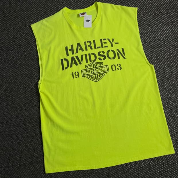 할리데이비슨 빅로고 올드스쿨 박시핏 슬리브리스y 3554