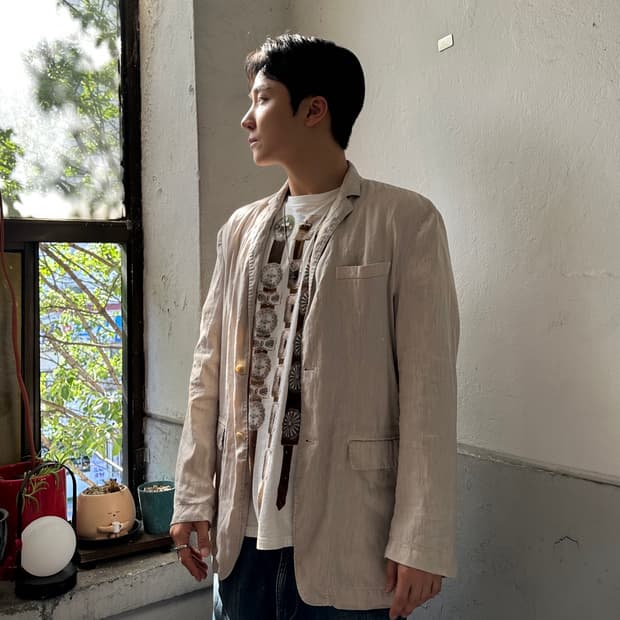 Cp company 씨피컴퍼니 베이지 린넨 자켓