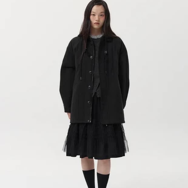 오헤시오 corduroy collar quilted jacket