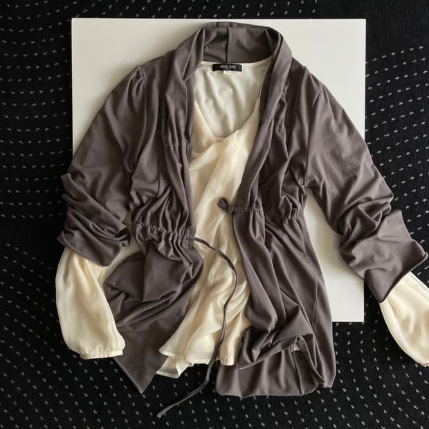 shirring robe cardigan