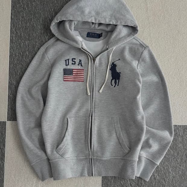 폴로 랄프로렌 빅포니 USA 그레이 후드집업