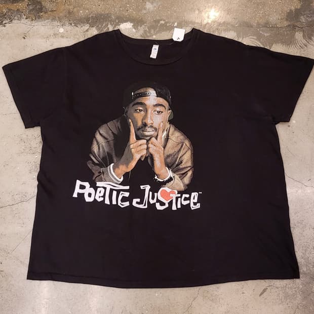 미국빈티지 투팍 2PAC 블랙 반팔티