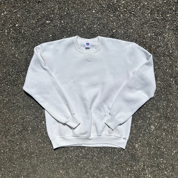 빈티지 80s 러셀 스웻셔츠 화이트