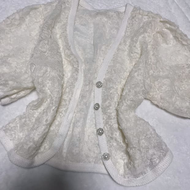 Flower puff cardigan