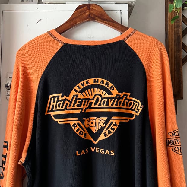 [2XL]할리데이비슨 USA 라스베가스 챕터 와플 롱슬리브 티셔츠