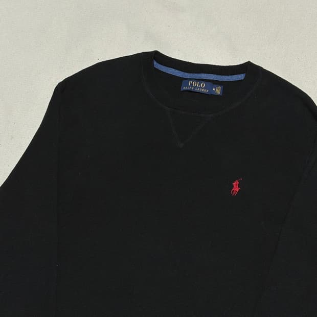 M 폴로랄프로렌 블랙 코튼 니트
