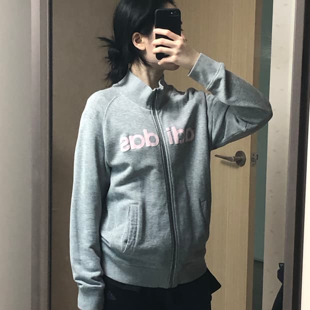 L 아디다스 회핑 하이넥 스웻 집업 자켓