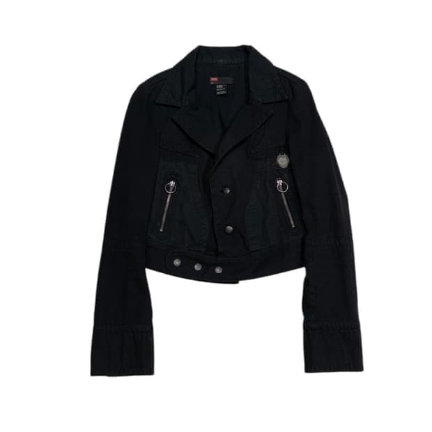 디젤 빈티지 블랙 코튼 펑크 자켓