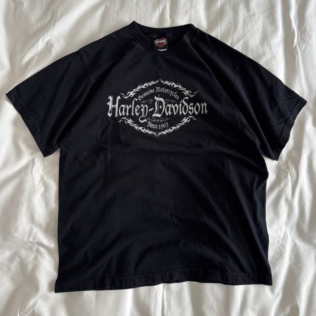 [XL] 90s-00s 빈티지 할리데이비슨 플레임 로고 티셔츠