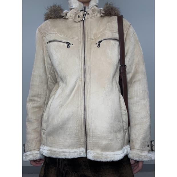 빈티지 베이지 무스탕 자켓