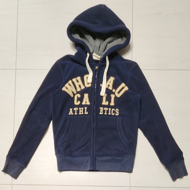 빈티지 후아유 플리스 후드집업 s