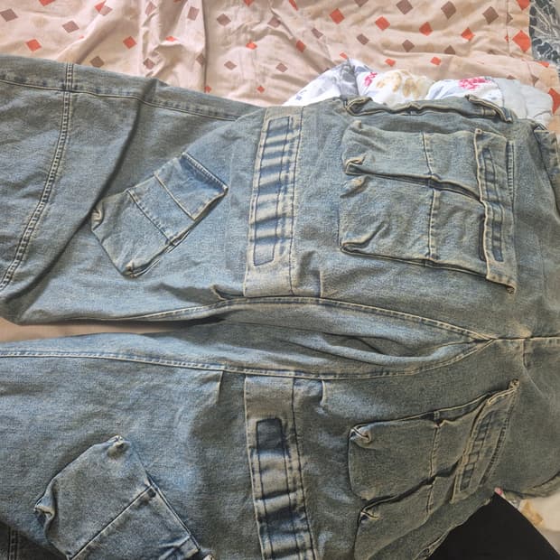 ourpas 030 와이드 카고 데님팬츠m