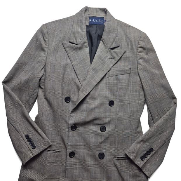 [S] 폴로 랄프로렌 글렌체크 더블브레스트 자켓
