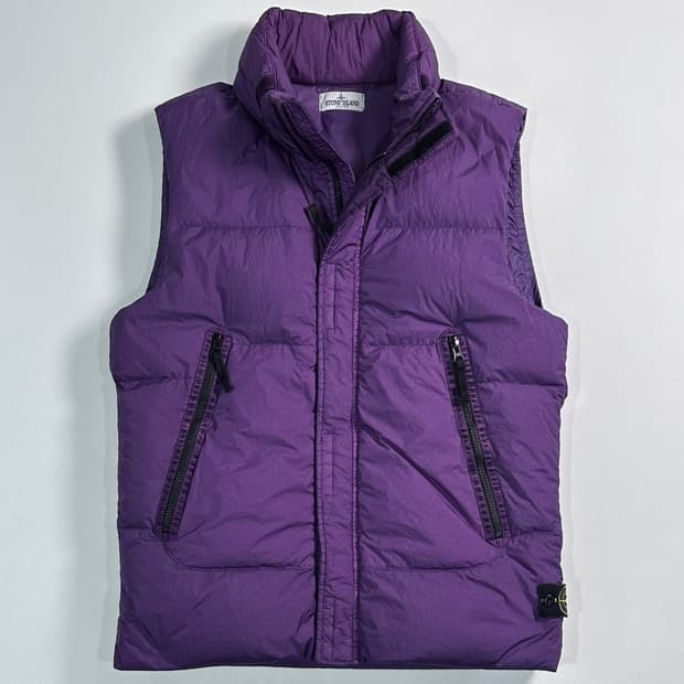 스톤아일랜드 키즈 퍼플 다운 조끼 