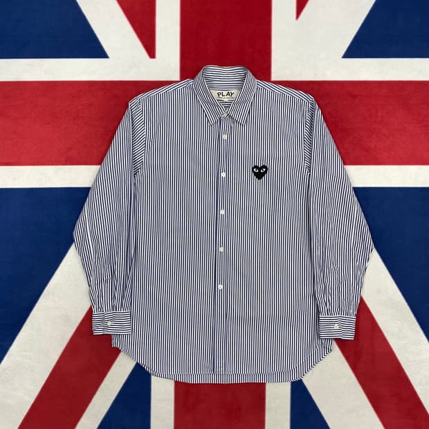 꼼데 스트라이프 셔츠 M 