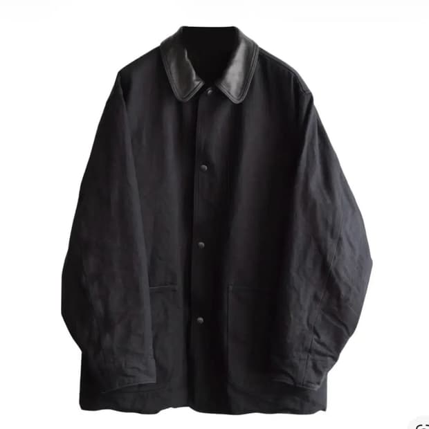 [2] 코모리 25aw 레더 카라 데님 자켓