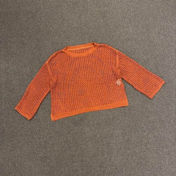 F)Japanese vintage 여성 테라코타 펀칭 니트