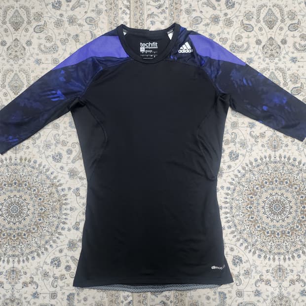 아디다스 테크핏 컴프레션 7부 검/파 XO