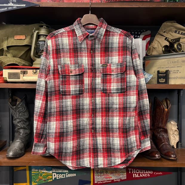 00s 랭글러 헤비플란넬 타탄체크 워크셔츠 N122