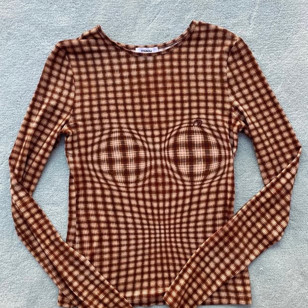 Miaou 미아우 체크 티셔츠 