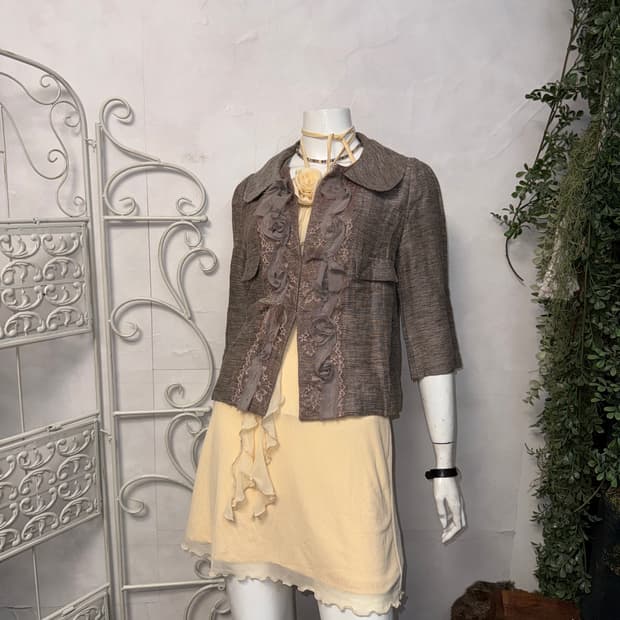 Johanex pink brown rose lace linen jk