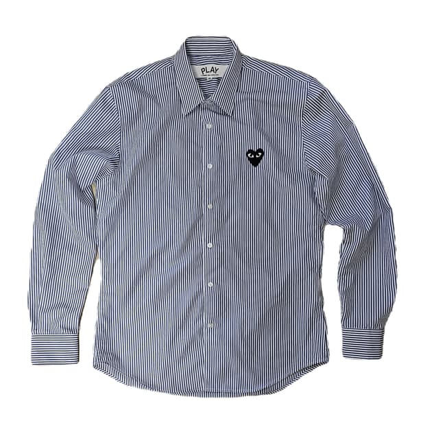 꼼데가르송 플레이 스트라이프 셔츠 M