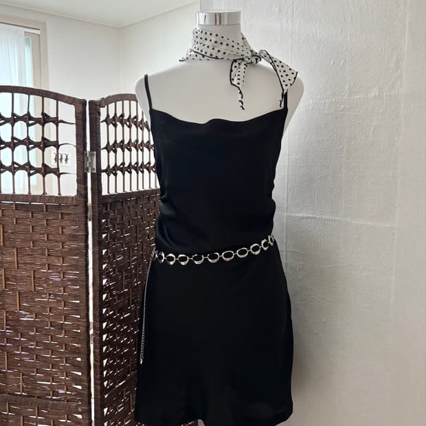 Black Satin Mini Dress