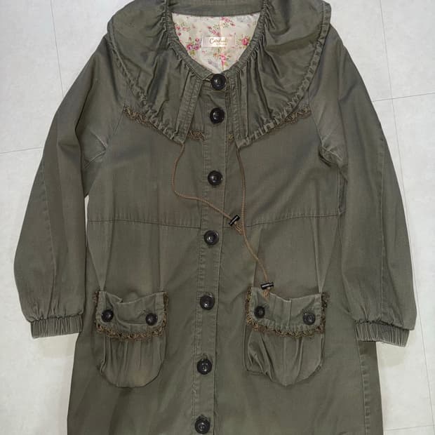 카키색 야상 점퍼 레이스 / 모리걸 