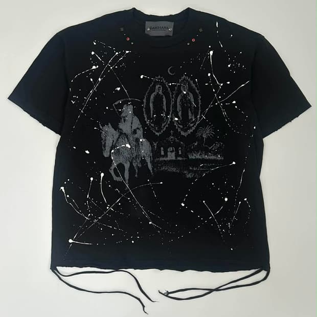 Gakihara 가키하라 셰도우 나이트 페인팅 반팔 티셔츠