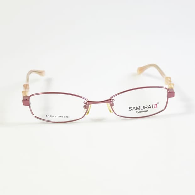 SAMURAI EYEWEAR 핑크 슬림 스퀘어 메탈 빈티지 안경 상품이미지1