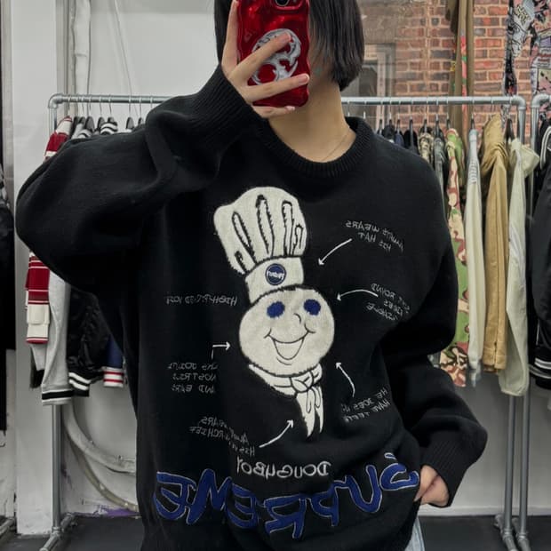 슈프림 도우보이 블랙 니트