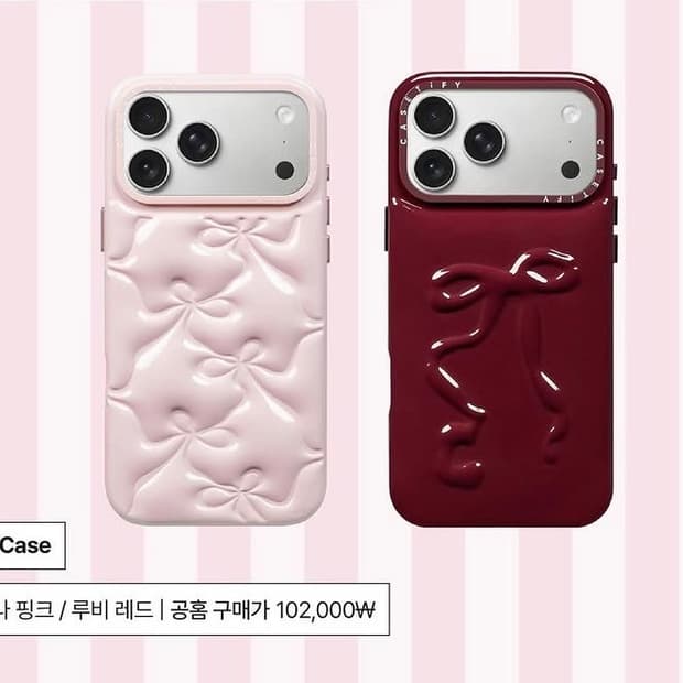 Casetify 케이스티파이 17pro 핑크/루비레드 외 악세서리