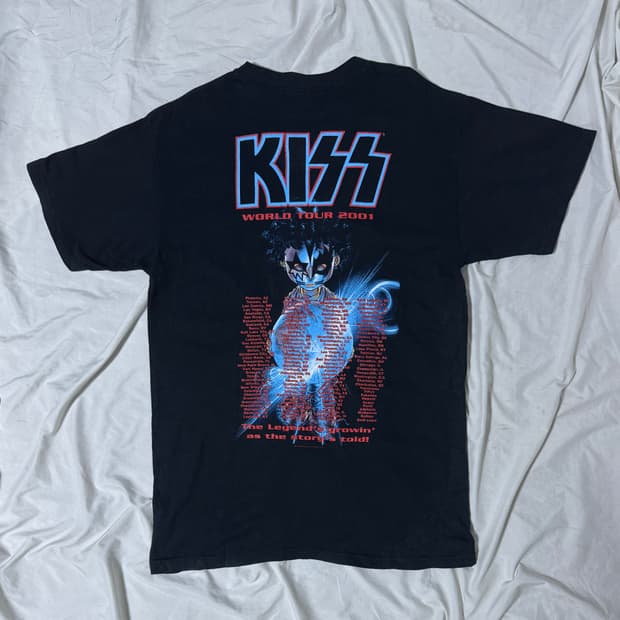 2001 usa KISS 밴드 페어웰 월드 투어 티셔츠 록