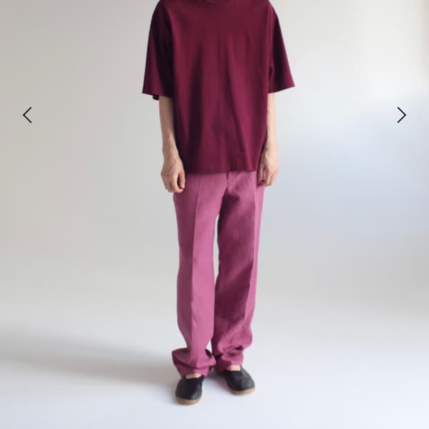 오라리 피케티 반팔 티셔츠 버건디