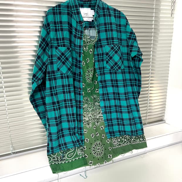 OLDPARK-PAISLEY PULLOVER SHIRT GREEN
