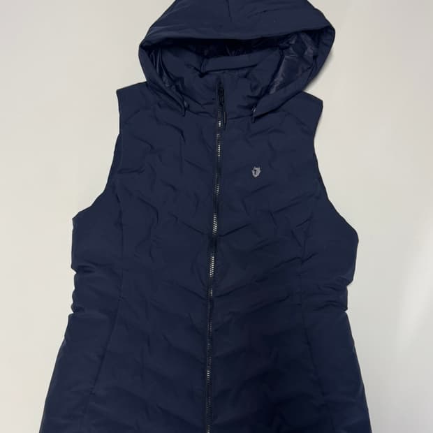 여셩 블랙야크 제로 스팟 구스다운 후드 패딩 베스트 L 네이비