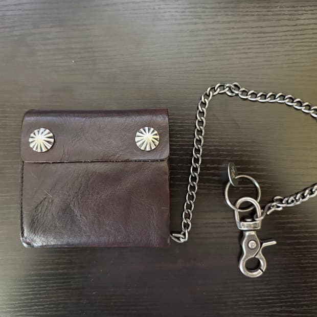 RRL 콘초 레더 체인 월렛