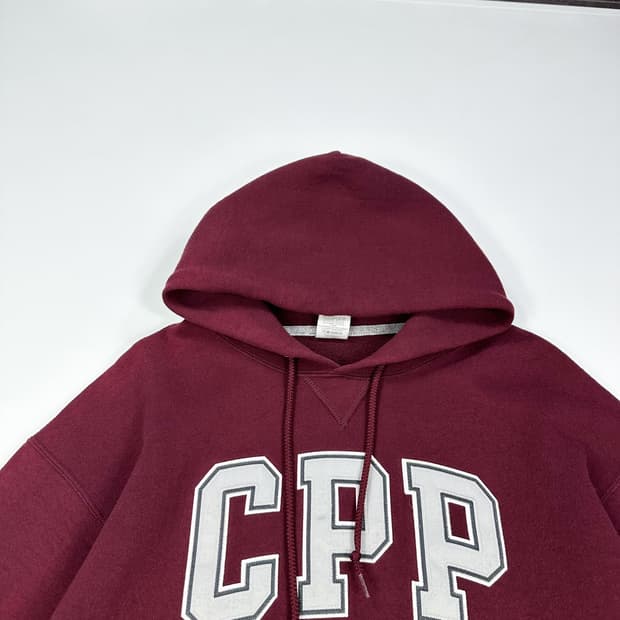 러셀 애슬레틱 cpp 버건디 박시 후드티 (실측 XL)