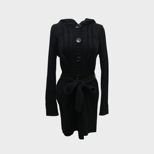 코르자 니트 벨트 롱 후드 가디건 61704