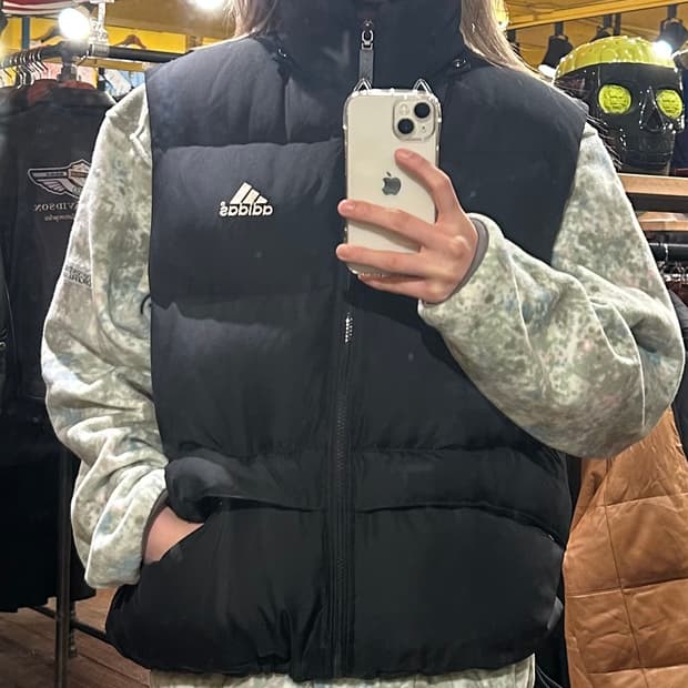 [HI] 아디다스 패딩 조끼 블랙