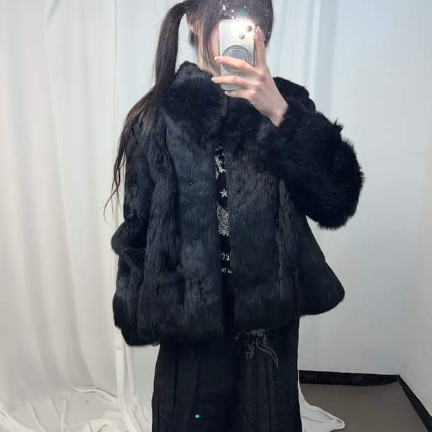 블랙 래빗퍼 자켓